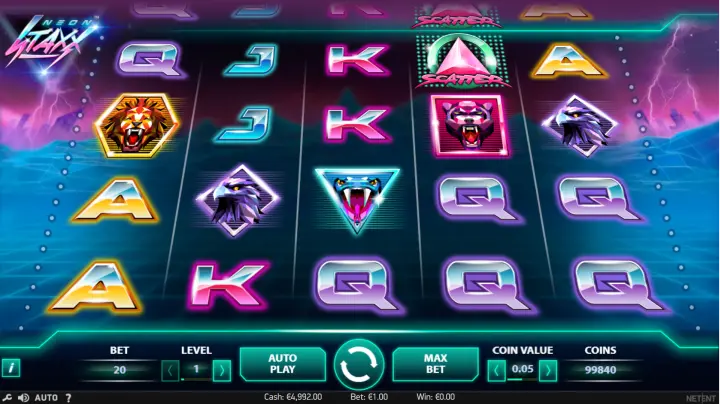 Wild symbols in online slot Neon Staxx